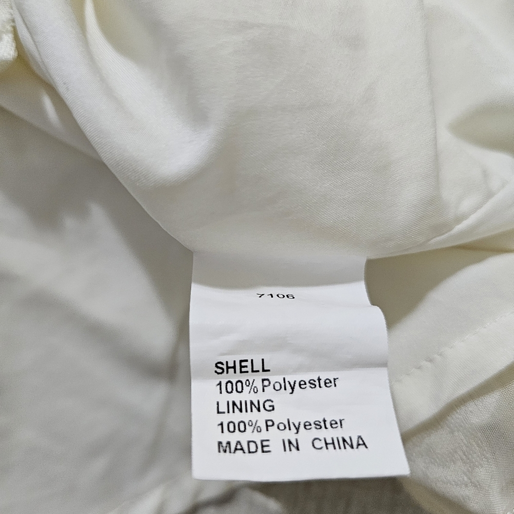 Pretty Garden Romantic Sheer Chiffon Textured Blouse Button Down Cream Small - Picture 10 of 16